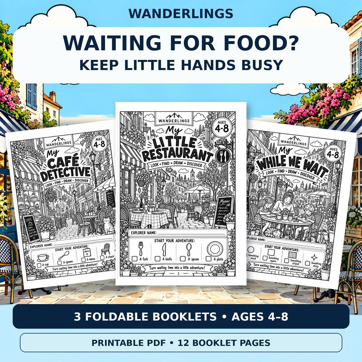 Café Activity Booklets printable pack cover